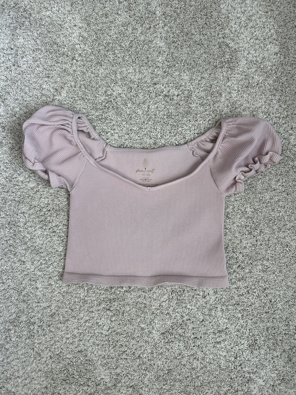Free People Happiness Runs Puff Sleeve Crop Tank - Picture 1 of 2